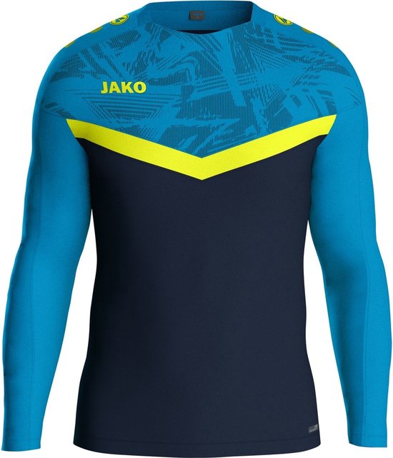 Jako Iconic Sweater Kinderen - Marine / Jako Blauw / Fluogeel | Maat: 128