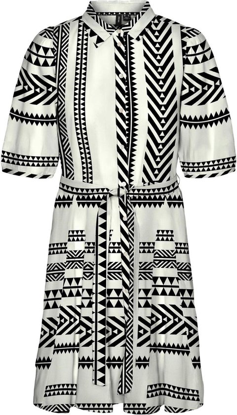 Vero Moda Jurk Vmdicthe 2/4 Short Volume Dress Wvn 10303728 Snow Dames