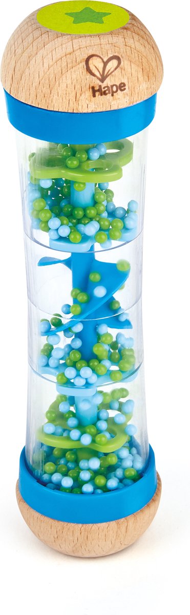 Hape Regenmaker Blauw - Houten Babyspeelgoed met Kalmerende Regengeluiden vanaf 0 Maanden — afbeelding 15