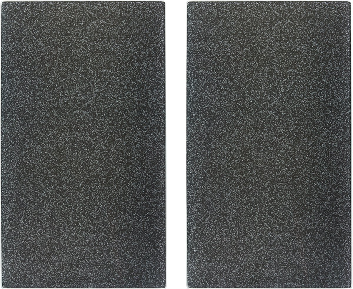 ZELLER ANTHRACITE GRANIT Glazen beschermplaten voor het fornuis – 2 stuks