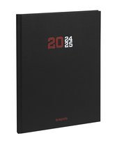 Agenda Brepols 2024-2025 - PREVISION - COLLEGE - Aperçu hebdomadaire - Zwart - 17,1 x 22 cm