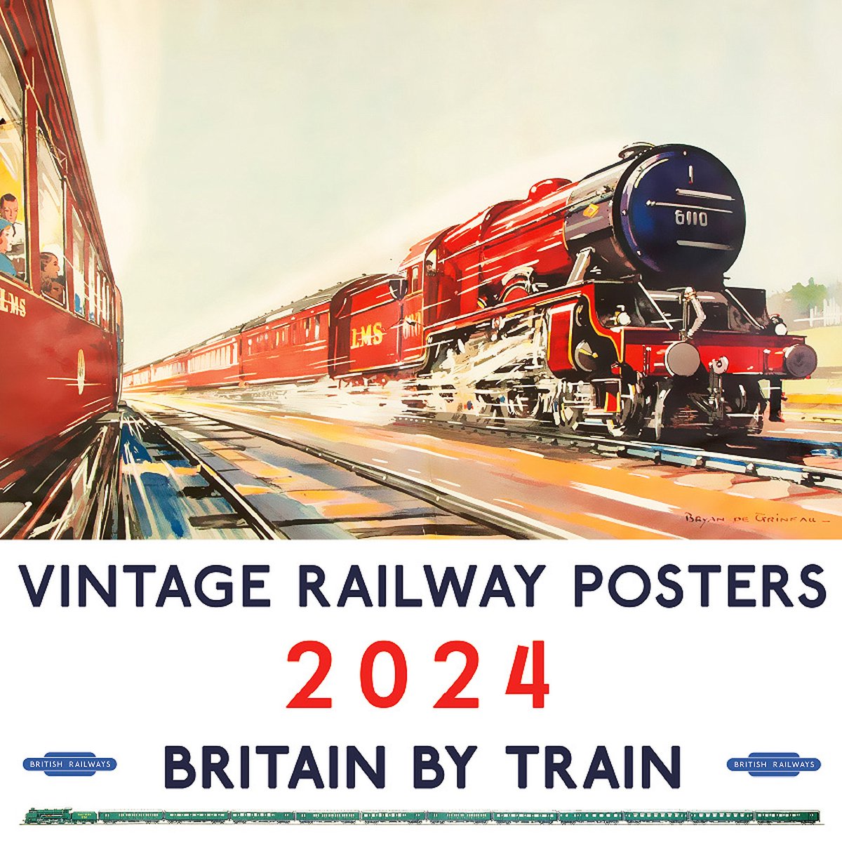 Vintage Railway Posters Kalender 2024