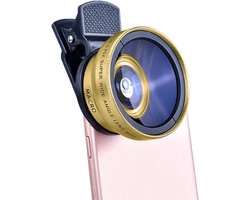 2 In 1 Lens Universele Clip 3,7cm Mobiele Telefoon Lens Professionele 0,45x 49uv Super Groothoek + Macro Hd Lens Voor Iphone Android