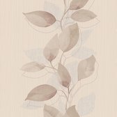 Bloemen behang Profhome 378152-GU vliesbehang licht gestructureerd met bloemen patroon mat bruin beige grijs 5,33 m2