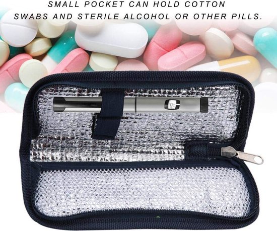 Insuline-koeltas, draagbare EVA-insulineverpakking voor insuline-pen, koeltas, insuline-tas voor diabetes spuiten, insuline-injectie en medicijnen (diepblauw) van Luxja — afbeelding 3