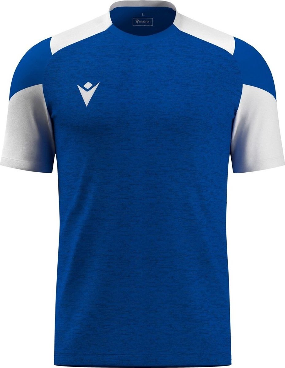 Macron Glory Golem Shirt Korte Mouw Heren - Royal / Wit | Maat: M