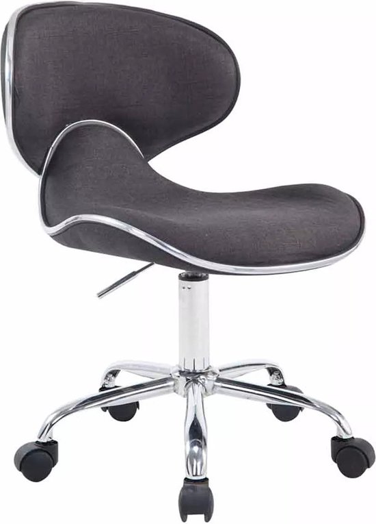 In And OutdoorMatch Werkkruk Laverne - Donkergrijs - Op wieltjes - Kunstleer - Ergonomische bureaustoel - Voor volwassenen - In hoogte verstelbaar