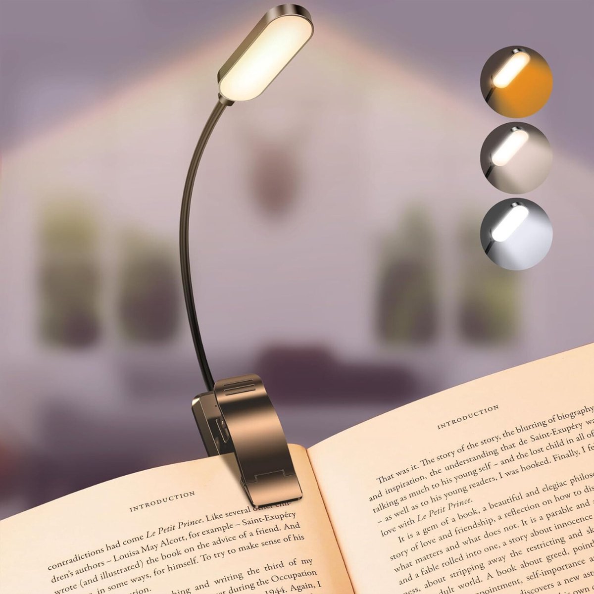 Leeslampje voor Boek - USB Leeslampje - Leeslamp - Boek Licht - Boekenklem - Boeklamp