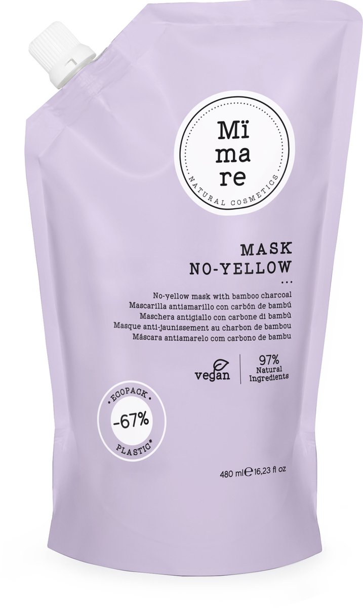 MÏMARE - NO YELLOW MASK 480ML - Anti geel tinten - Blond haar - Duurzaam - Haarverzorging - Haarmasker