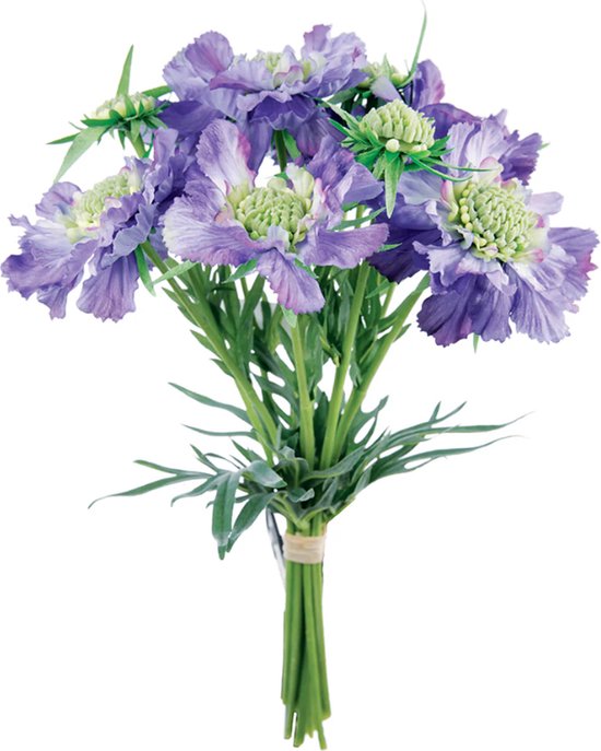 Bouquet artificiel scabieuse violette H36