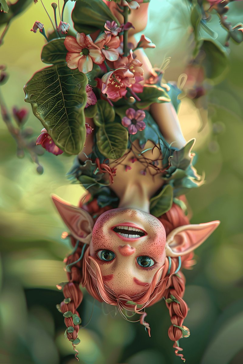 Hangende Elf Poster - Elf - Fantasie - Magische - Sprookjes
