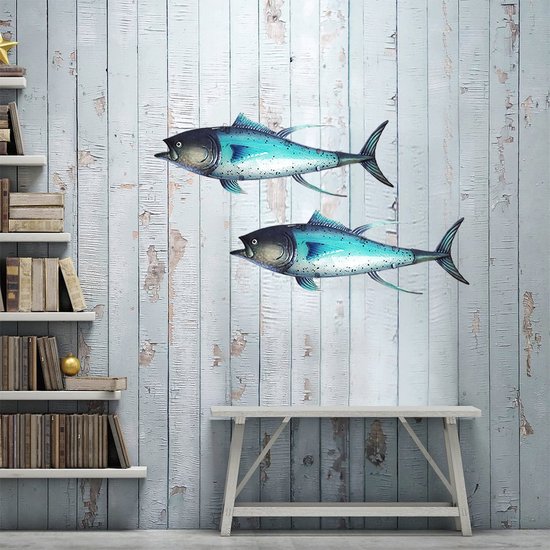 Eurocatch Tonijn - Muurdecoratie 80cm - 3-D Metaal en Glas - Kunst - Mancave Decoratie - Wanddecoratie - Cadeau Idee - Vaderdag Cadeau van Eurocatch — afbeelding 5
