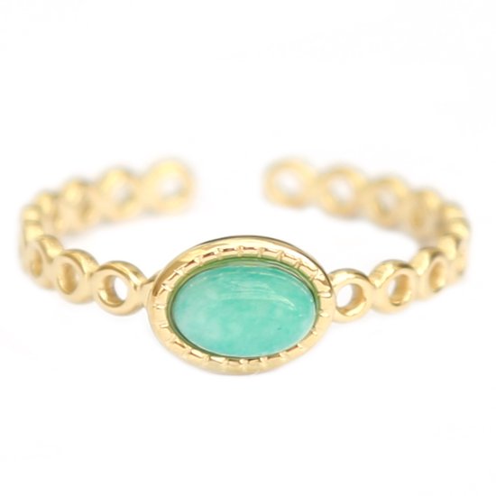 Gouden ring amazonite stone