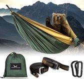 Premium Camping Hangmat Outdoor Ultralight Travel Hangmat Parachute Zijde, 300 kg draagvermogen 275x140 cm, met hangmat bevestiging bevestiging incl. Karabijnhaak Strand Tuin Travel