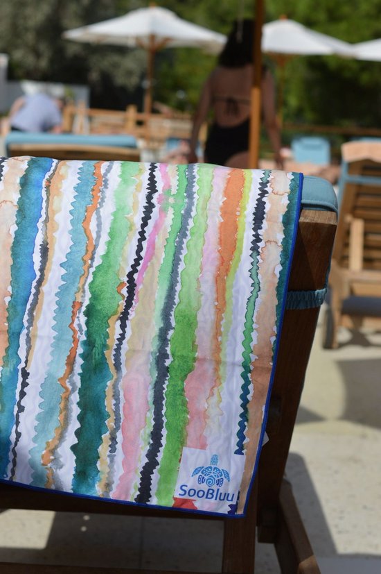 SooBluu - serviette de plage microfibre de voyage serviette de plage - durable - serviette en plastique recyclé - 100x160 - coloré