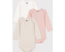 Petit Bateau Set van 3 katoenen body's met lange mouwen voor baby's