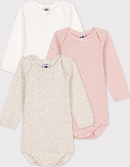 Foto: Petit bateau set van 3 katoenen body s met lange mouwen voor baby s
