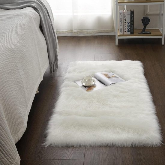 Kunstbont tapijt van schapenvacht lamsvacht imitatiebont wasbaar voor woonkamer slaapkamer - decoratief tapijt met ultiem comfort Tapijt