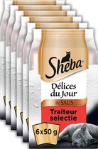 Sheba Delices du Jour - Sélection Traiteur - Pochette repas - Nourriture pour chat - 6 x (6 x 50) gr