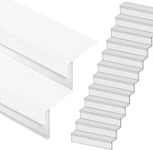 Traprenovatie set - rechte trap - 14 treden SPC toplaag Wit incl. stootborden