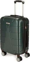 BRUBAKER Handbagage Hardcase Koffer Miami - Uitbreidbare Reiskoffer met cijferslot, 4 Wielen en Comfortabele Handgrepen - 37 x 56 x 24,5 cm ABS Trolley Koffer (M - Donkergroen)