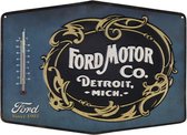 Ford Motor Co. Metalen Bord met Relief en Thermometer