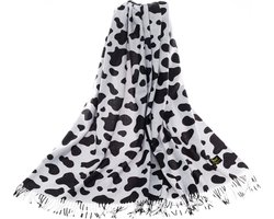 Sjaal - Pashmina - Koeien print - Koe - Cow - Dierenprint - 70 x 200 cm met 10 cm franjes