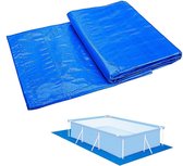 Grondzeil voor zwembad blauw waterdichte zwembadonderlegger rechthoekig opvouwbare vloerbeschermingsmat - Ideaal voor opblaasbare zwembaden, boten en kinderbadjes Grondzeil