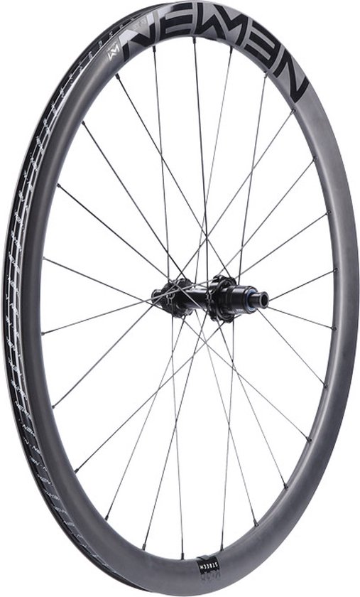 NEWMEN Achterwiel 28” - Racefiets - Road Advanced SL R.38 Streem - Carbon - 12x142 mm steekas - Bandbreedte 25 tot 28 mm - Alleen voor Schijfremmen - Wedstrijdfiets - Renfiets - Cyclocross - Zwart