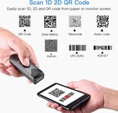 Parya Official Draadloze Mini Barcode Scanner - Wireless scanner - Handscanner - Proffesionele scanner - USB charger - QR code scanner - EAN en QR codes - Bluetooth