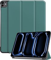Étui adapté pour iPad Pro 2024 (11 pouces) Case Book Case Case Trifold Cover - Étui adapté pour iPad Pro 2024 11 pouces (7e génération) Case Bookcase - Vert foncé