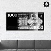 Schilderij 1000 gulden biljet op Metaal | 100 x 47 cm | PosterGuru.nl