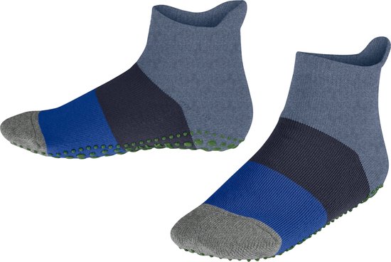FALKE Color Block chaussettes de maison antidérapantes en coton enfants bleu - Taille 23-26