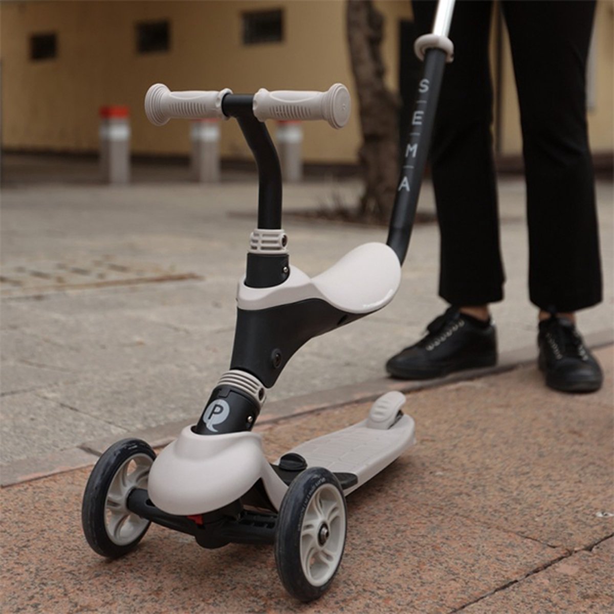 Qplay Sema Step Scoot and Ride - 5-in-1 balansscooter met scooteropties- Beige — afbeelding 6