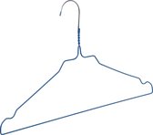 De Kledinghanger Gigant - 100 x Draadhanger / stomerijhanger metaal blauw gecoat (Ø 2,4 mm) met rokinkepingen, 41 cm