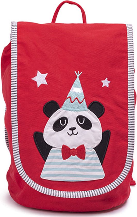 Eurekakids Backpack Panda - Sac à dos pour Enfants - 100% Katoen - Rouge - Tout-petit / Enfant d'âge préscolaire