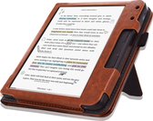 Goodline® - Kobo Libra Colour (7") N428 - 2in1 Stand Cover / Hoesje / Sleepcover - Donkerbruin