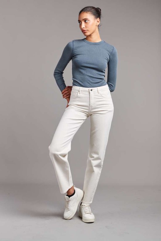 Pantalon Toxik3 taille haute coupe droite crème