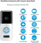 smart video deurbel wit Hd 108 op batterij aangedreven