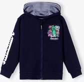 Minecraft Hoodie met Rits - Donkerblauw - met Stylus Pen. Maat 116 cm / 6 jaar.