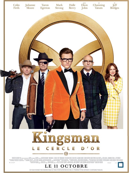 Poster van Kingsman: The Golden Circle met de hoofdrolspelers.