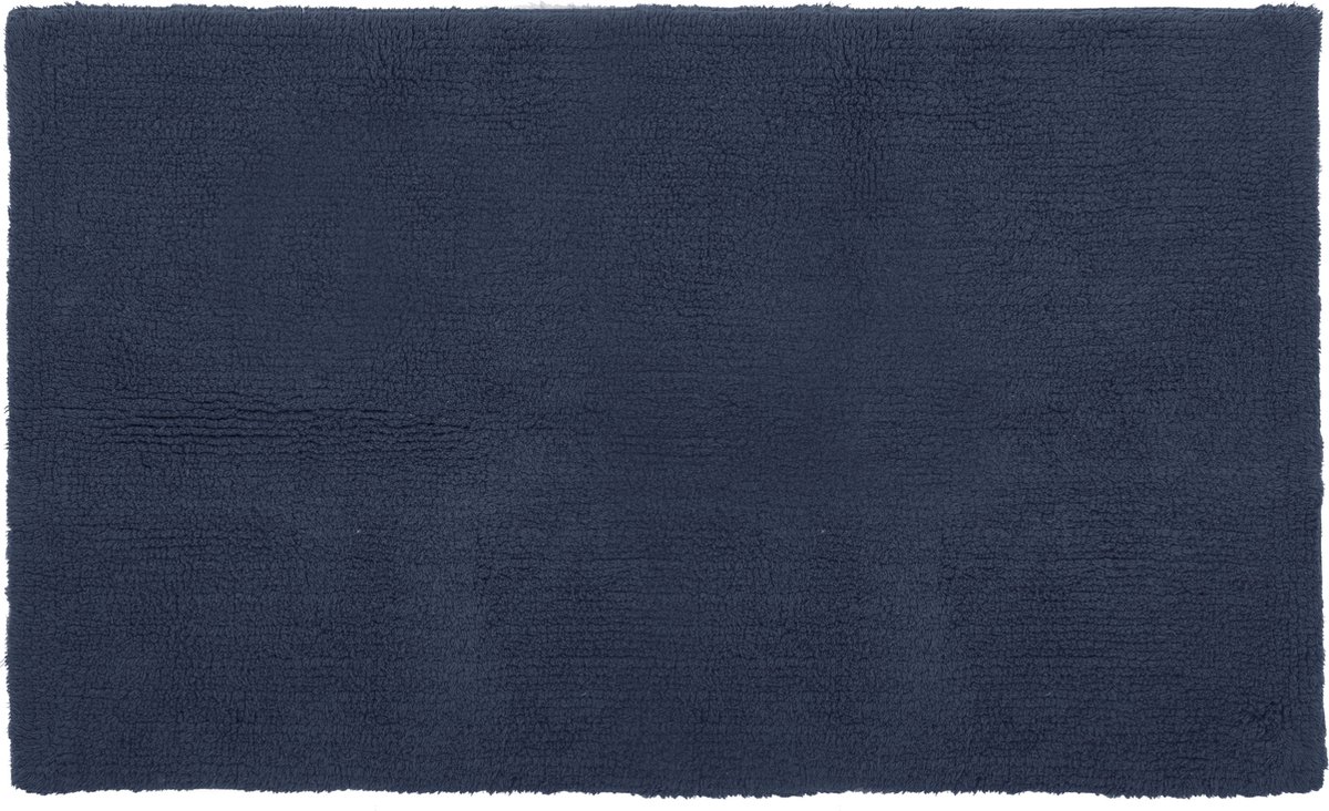 Tiseco Home Studio - Badmat RIVA - - 100% katoen - antislip - Rechthoek - 60x100 cm - Blue signa