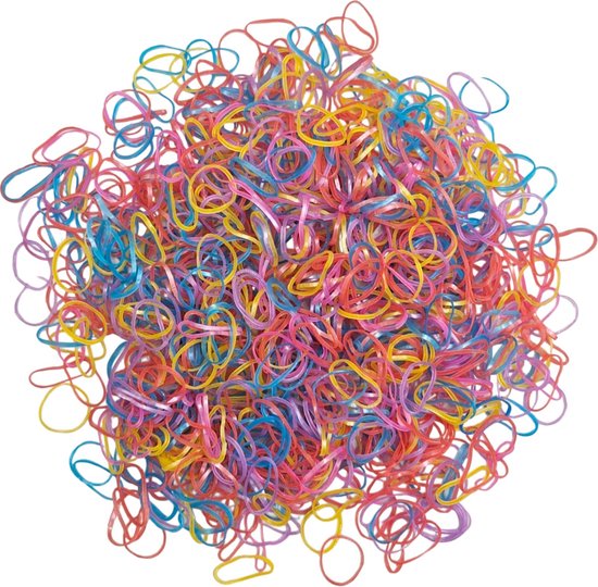 Fako Fashion® - 1000x Mini Bandes de caoutchouc colorés - Filles - Bébé - Enfants - Bandes de caoutchouc Cheveux - Élastique - Extra Fort - Spring Mix - 1000 pièces