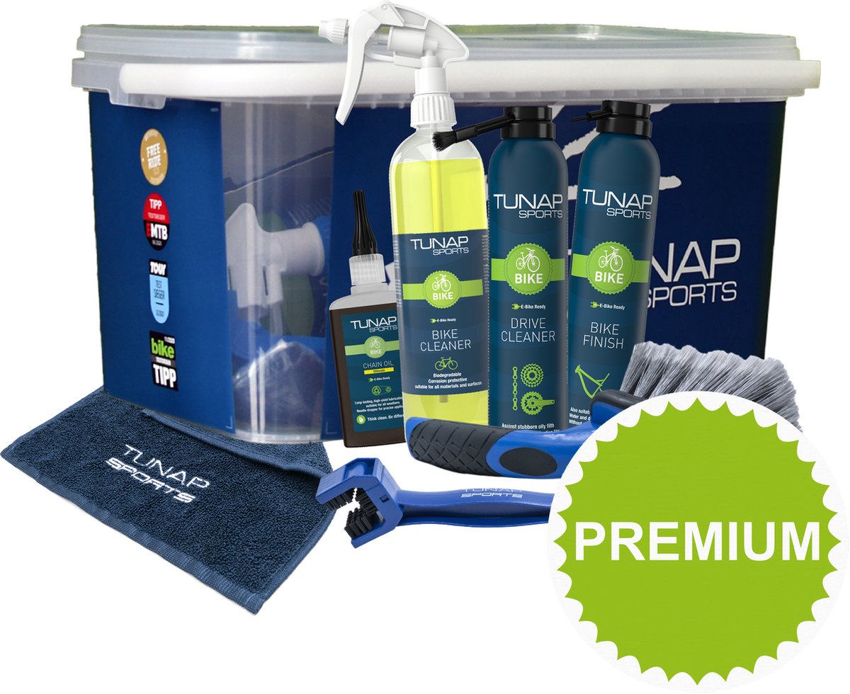 TUNAP Premium Bucket - schoonmaak - fietsonderhoud - wielrennen - mountainbike - E-Bike - totaal pakket - compleet - wasemmer - fiets - Bike cleaning