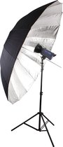 Bresser Jumbo Paraplu - SM-09 - 180 cm - zilver/zwart