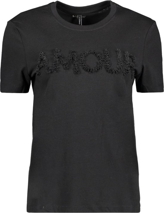 Only T-shirt Onllucia Life Reg S/s Slit Top Box 15324070 Black/amour Dames Maat - L