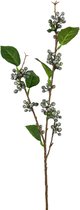 Greenmoods Kunstplanten - Kunstplant - Kunsttak - Berries - Zijde - Staalblauw - 64 cm