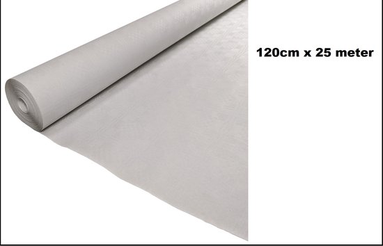 Tafelkleed op rol wit met relief 120cm x 25 meter papier - diner kerst food festival eten fun thema feest party