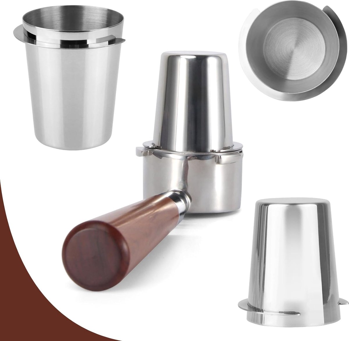 Allecto plus - Roestvrijstalen proteïneshake-cups - 6 stuks met metalen bal - geschikt