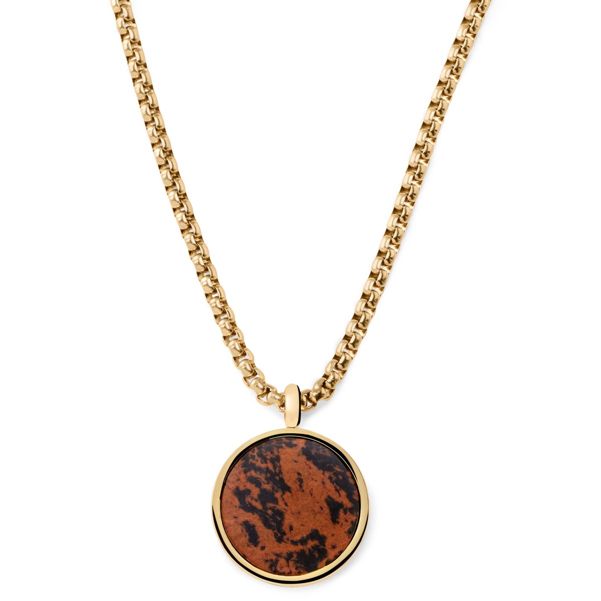 Orisun Asher Ketting van Mahoniekleurig Obsidiaan